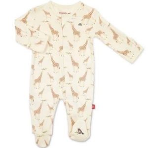 Magnetic me 6-9 M beige giraffe onesie